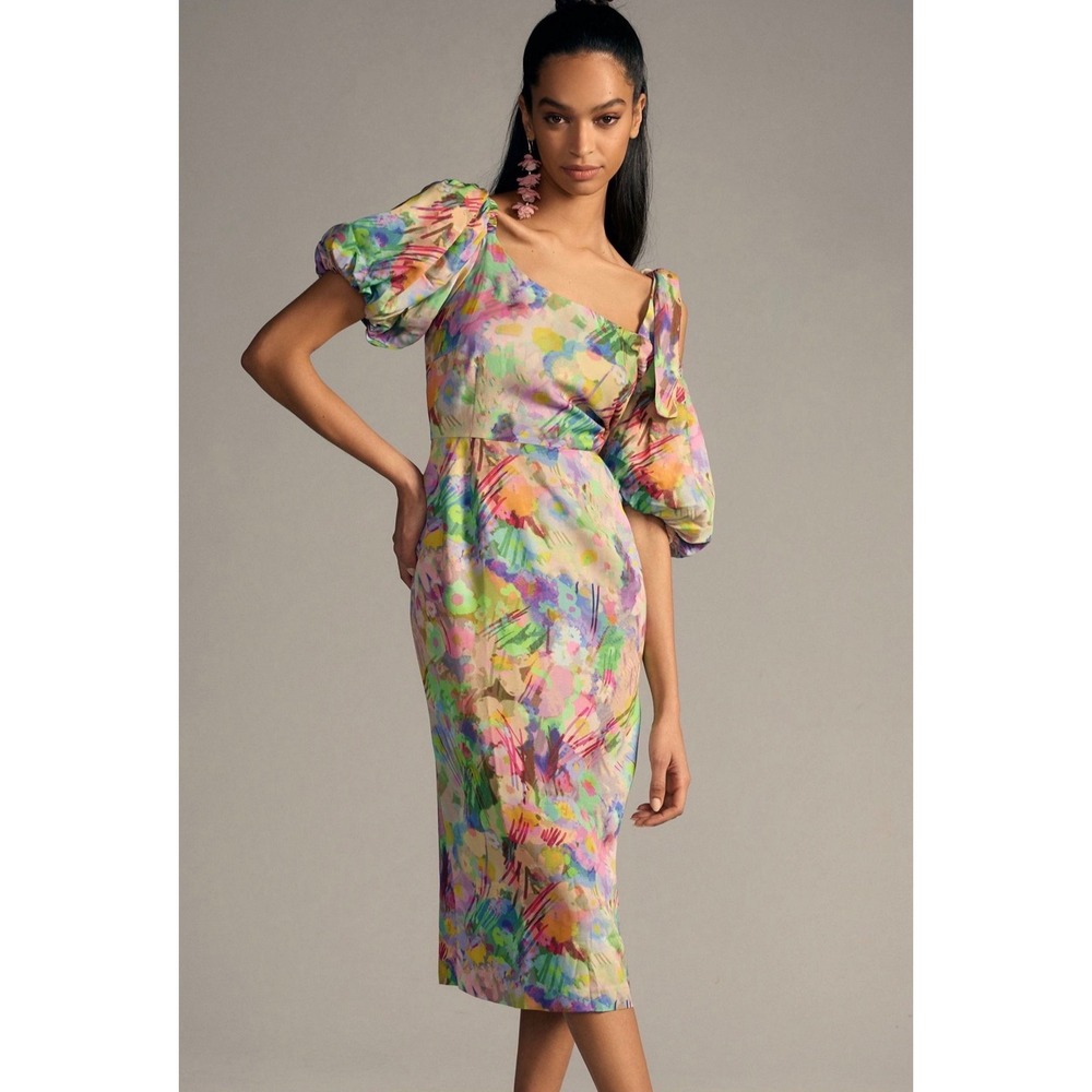 Anthropologie Plenty by Tracy Reese Off Shoulder Puff Sleeve Dress‎ Size XSP